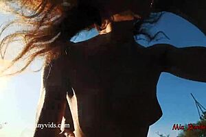 Mia Bandini's Public Outdoor Cumshot Tease