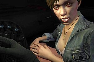 dirty blonde prostitute pov in gta, with messy hair and filthy actions, begging for more rough play