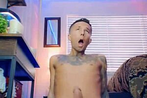 Adorable Twink Toys Tight Ass With Dildo