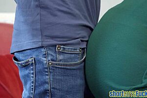 bigass cougar nailed in both holes by hung little guy