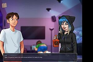 What happens when a girl with small tits meets a monster cock in Summertime Saga?