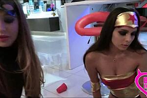 Three best friends fuck guy surrounded by zombies on halloween