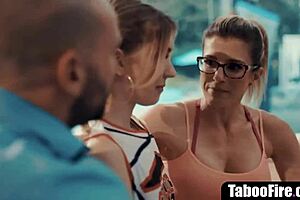 young cheerleader pressured into sex by milf coach & her hubby 😏