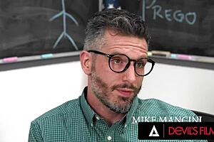 Nicole Aria, a sexy and arrogant student gets fucked by her professor in a classroom