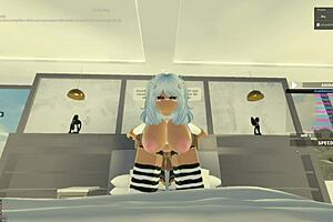 Big tits bouncing while being fucked in Roblox porn