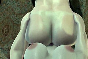 Christmas POV futa delivers blowjob and doggystyle fucking with big cock