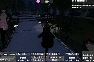 Sereka sneaks out in a naked coat for outdoor exposure