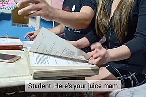 Young Pinay teacher gets it on with her student in the classroom