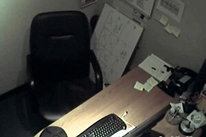 Secretary Rubs Her Tits and Masturbates Wildly at Work