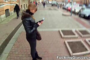 alice teen model gets fucked with glasses on