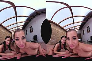 Three redhead Europeans in table tennis threesome on desk.