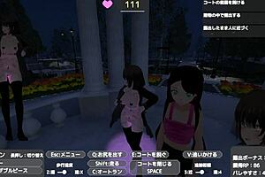 Sereka sneaks out in a naked coat for outdoor exposure