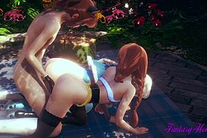 elsa and anna get fucked in a wild hentai threesome with fingering