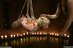 Bound Slave Coated in Rich Chocolate Spread