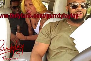 Uber Driver's BBW Wife Sucks Stranger's Cock and Squirts