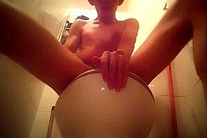 Solo boy’s hot toilet cum scene in gay porn video