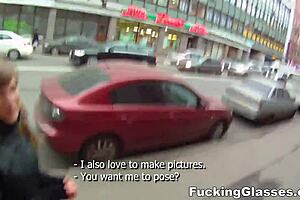 alice teen model gets fucked with glasses on