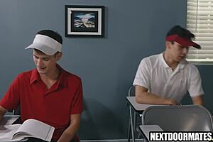 Cute twinks play tennis then fuck hard.