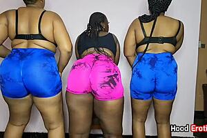 Three JUICY friends ROCKING and SHARING same DICK