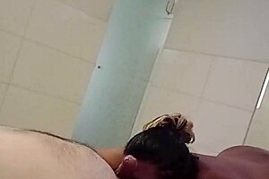 Pretty transsexual giving a perfect blowjob and ass worship