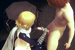 yaoi femboy link blowjob and handjob