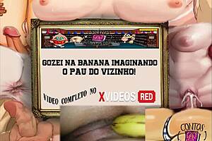 I came on the banana imagining my neighbor's cock