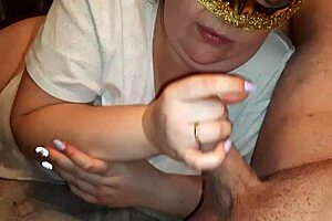 Hot sensual closeup blowjob from a curvy russian bbw she sucks cock watches your eyes and eats your cum