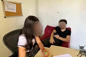 Student fucks teacher for passing grade! Pussy and blowjob!