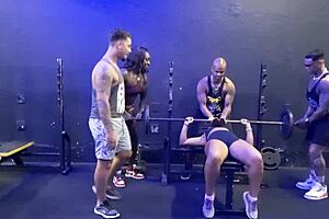 Gym Sex Training with Cum Facials!