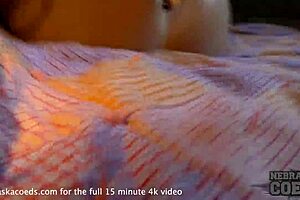 Bleached blonde Samanta poses in black stockings