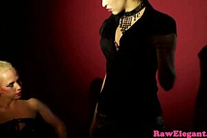 Tattooed Blonde Glamour Babes In Latex Finger Each Other Hard