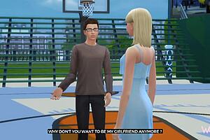 Husband catches girlfriend cheating with basketball player outdoors