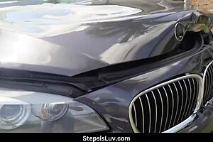 Stepsis crashed car with alicia williams and johnny love