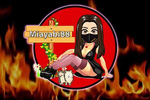 thai brunette in apron has intimate riding moment