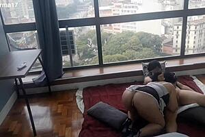 Kitty's Big Ass Maid Fucked Publicly at Window