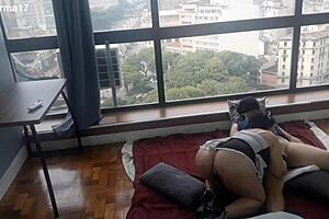 Kitty's Big Ass Maid Fucked Publicly at Window