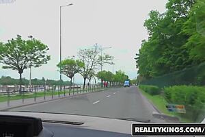 Lola Taylor feels the thrill of being picked up and pounded hard.