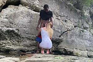 Bigdaddykj and his girlfriend’s passionate interracial sex in the great outdoors