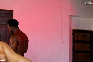 She's a hellish temptress, but he's the horny devil devouring her blowjob!