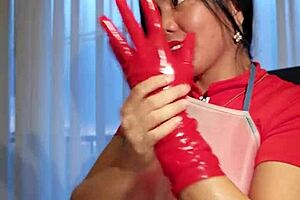 latex glove fetish domination with mistress in hospital
