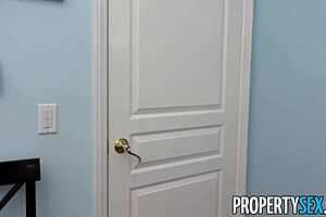 propertysex - landlady with big tits participates in tenants vlog doggystyle riding cumshot