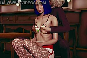 Cute 3D anime lesbians explore pantyhose adventures in hentai style