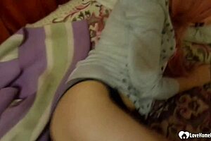 Stepsister relaxes in bed