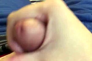 Guy jerks off on bed, fails NNN challenge