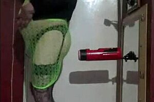Crossdresser Enjoys Machine Masturbation!