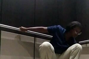 big ass fingering in elevator leads to orgasm