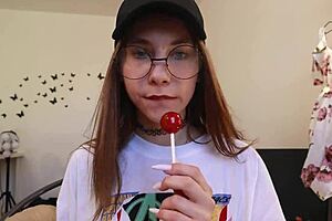 Nothing unusual, just sucking chupa chups in clothes!