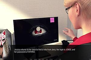 Jessica Oneil asks, 'Want to see this blonde MILF's hard news in the office game?' Episode 4