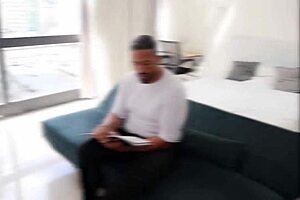 Latina milf receives double penetration after pizza delivery