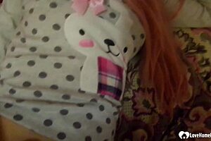 Stepsister relaxes in bed